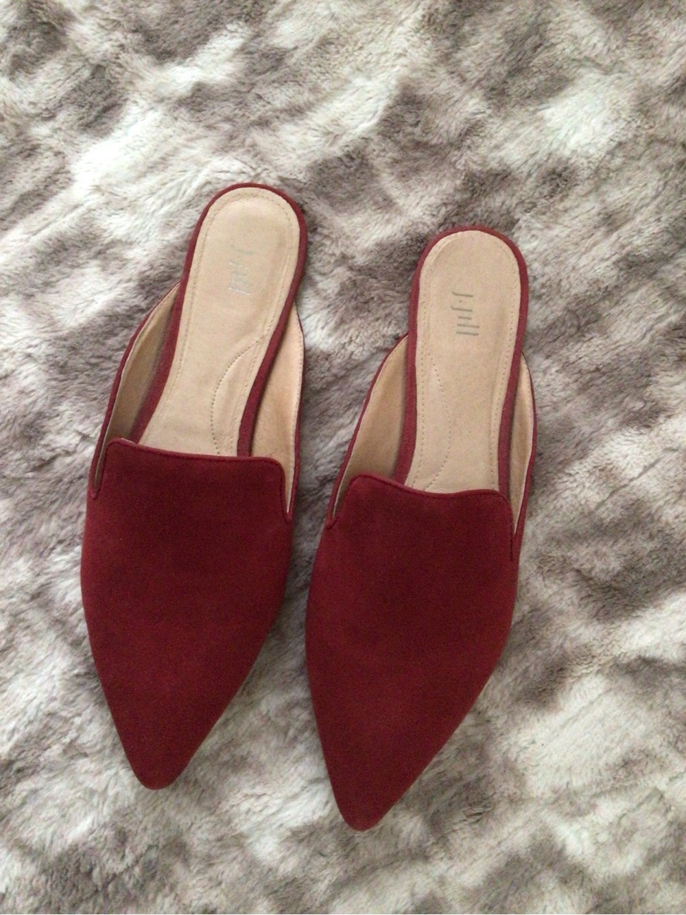 J. Jill Pointed Chantal Mules in Burgundy - 9M